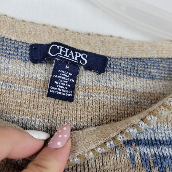 Chaps Tribal Aztec Southwestern Knit Sweater - Picture 6 of 8